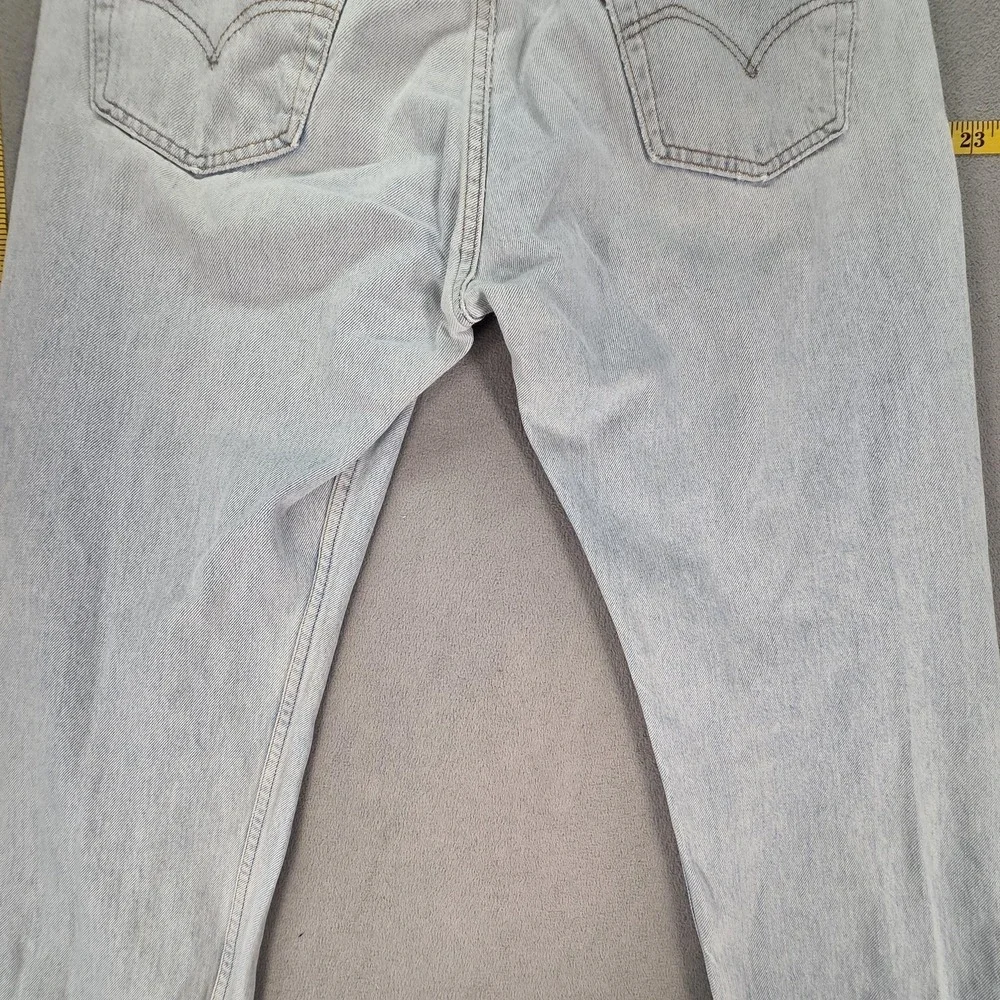 VTG‎ Levis 501 Jeans Mens Light Wash Blue Straight Button Altered USA Fits 32x28